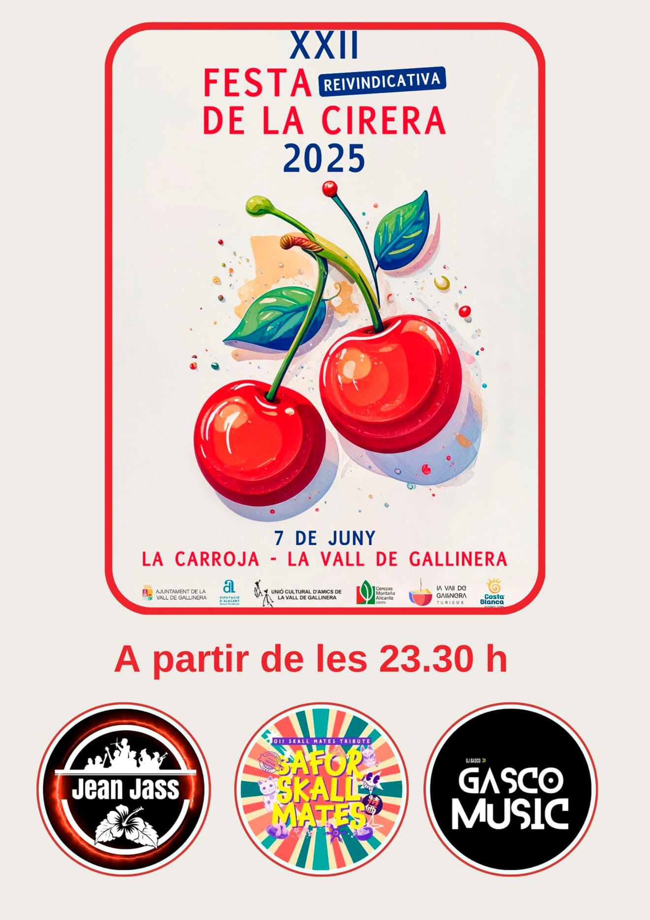 Conciertos de la XXII Fest de la Cirera 2025