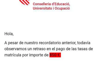 el mensaje fraudulento que suplanta a la conselleria de educacion de la generalitat valenciana