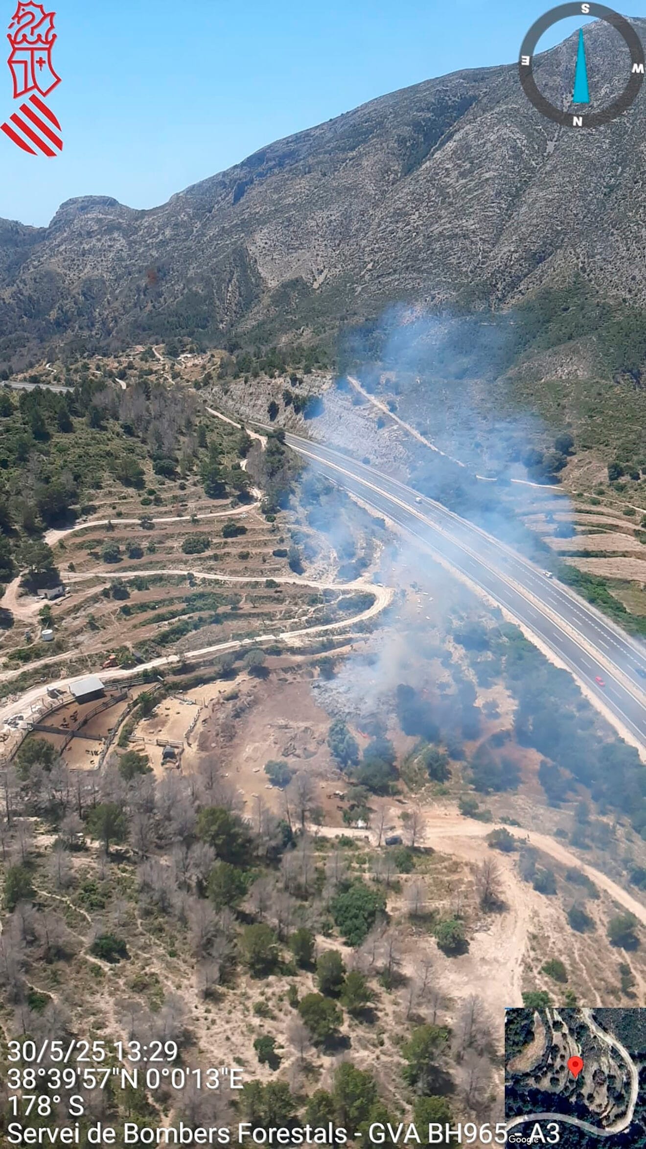Incendio en Calp - Imagen de Emergències 112CV