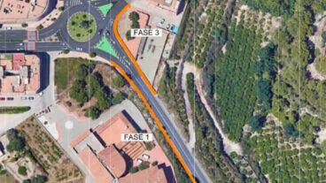 mapa de las fases de la ampliacion de la carretera de teulada moraira