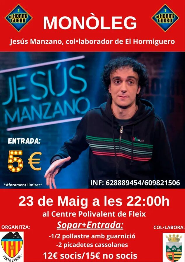 La Penya Valencianista de la Vall de Laguar celebra su tercer aniversario 3 Imagen: Monólogo de Jesús Manzano para la Penya Valencianista de la Vall de Laguar