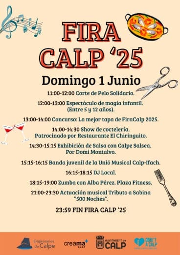 Programación de FiraCalp 2025 el domingo 1 de junio