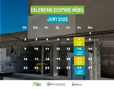 Calendario del ecoparque móvil de Benissa para junio de 2025