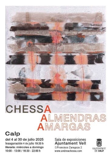 Cartel de la exposición ‘Almendras Amargas’ de Andrea Chessa en Calp