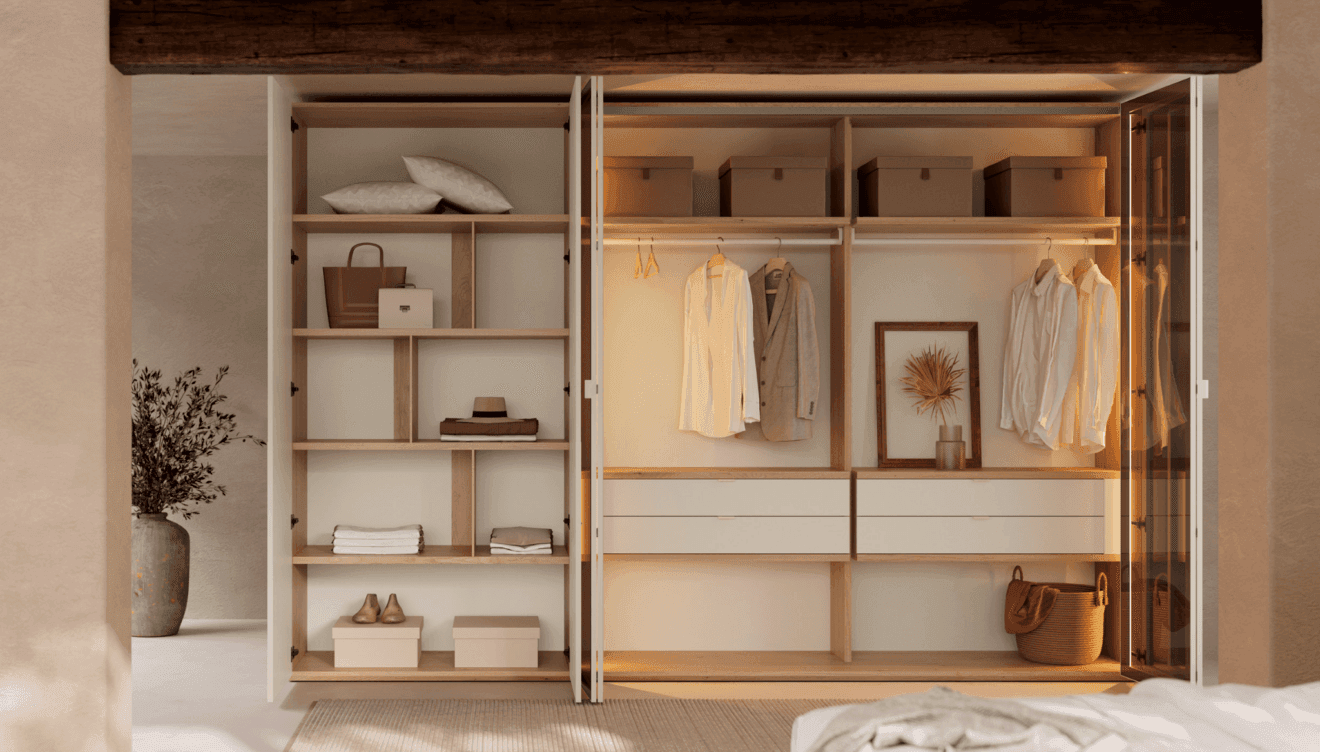 Puertas plegables de cristal para tu armario