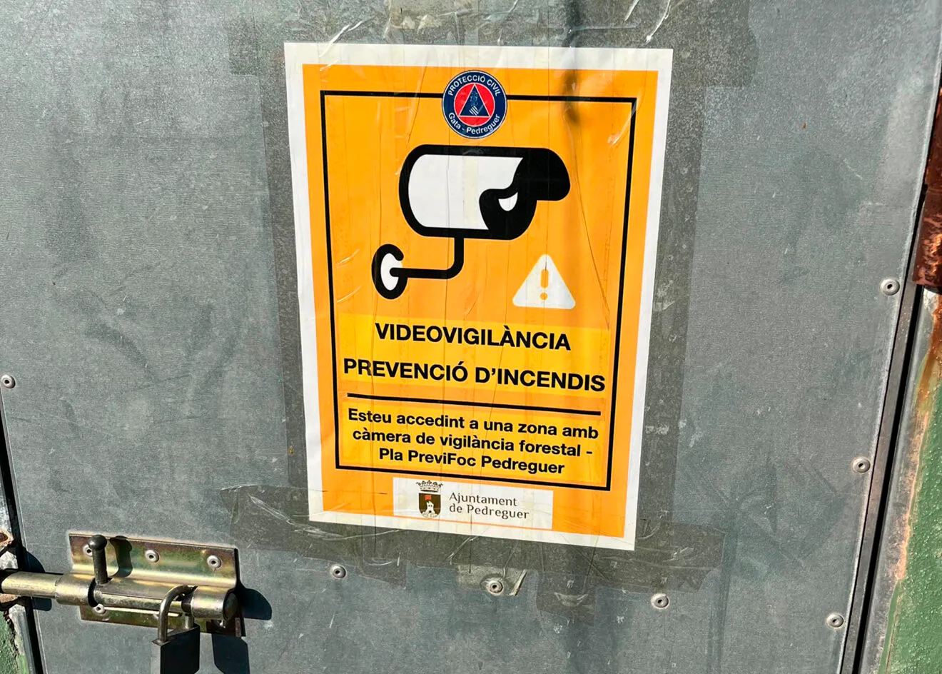Caja de instalación de la cámara contra incendios de Pedreguer