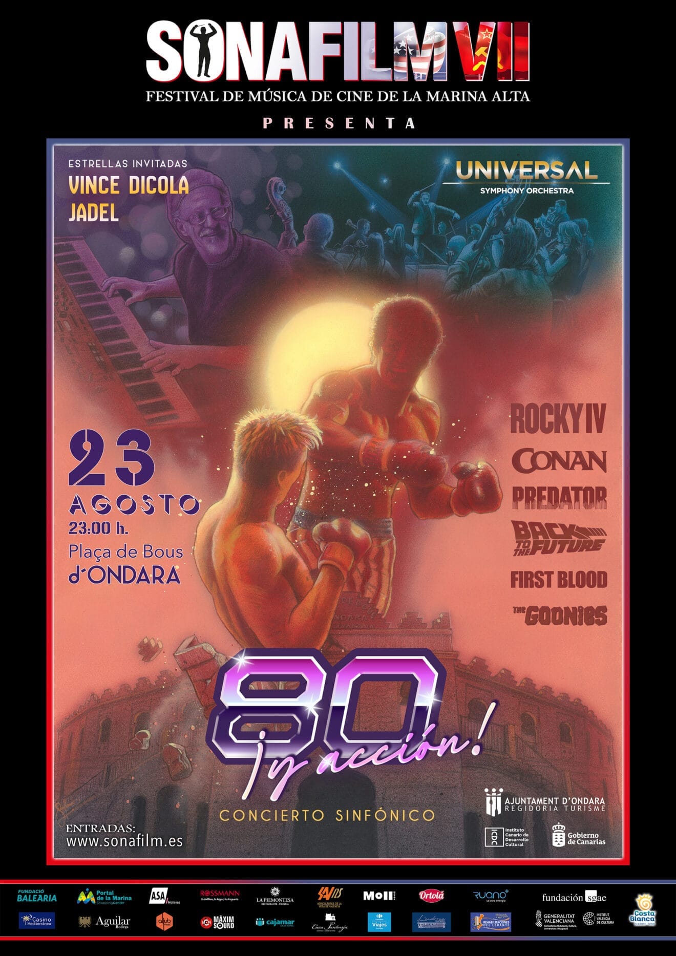 Cartel del concierto de Ondara en el SONAFILM, Festival de Música de Cine Marina Alta, 2025