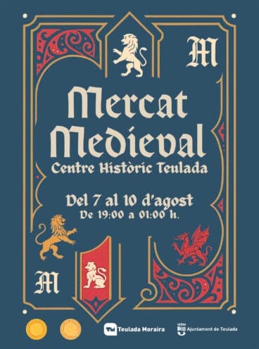 Cartel del mercado medieval de Teulada Moraira este verano 2025