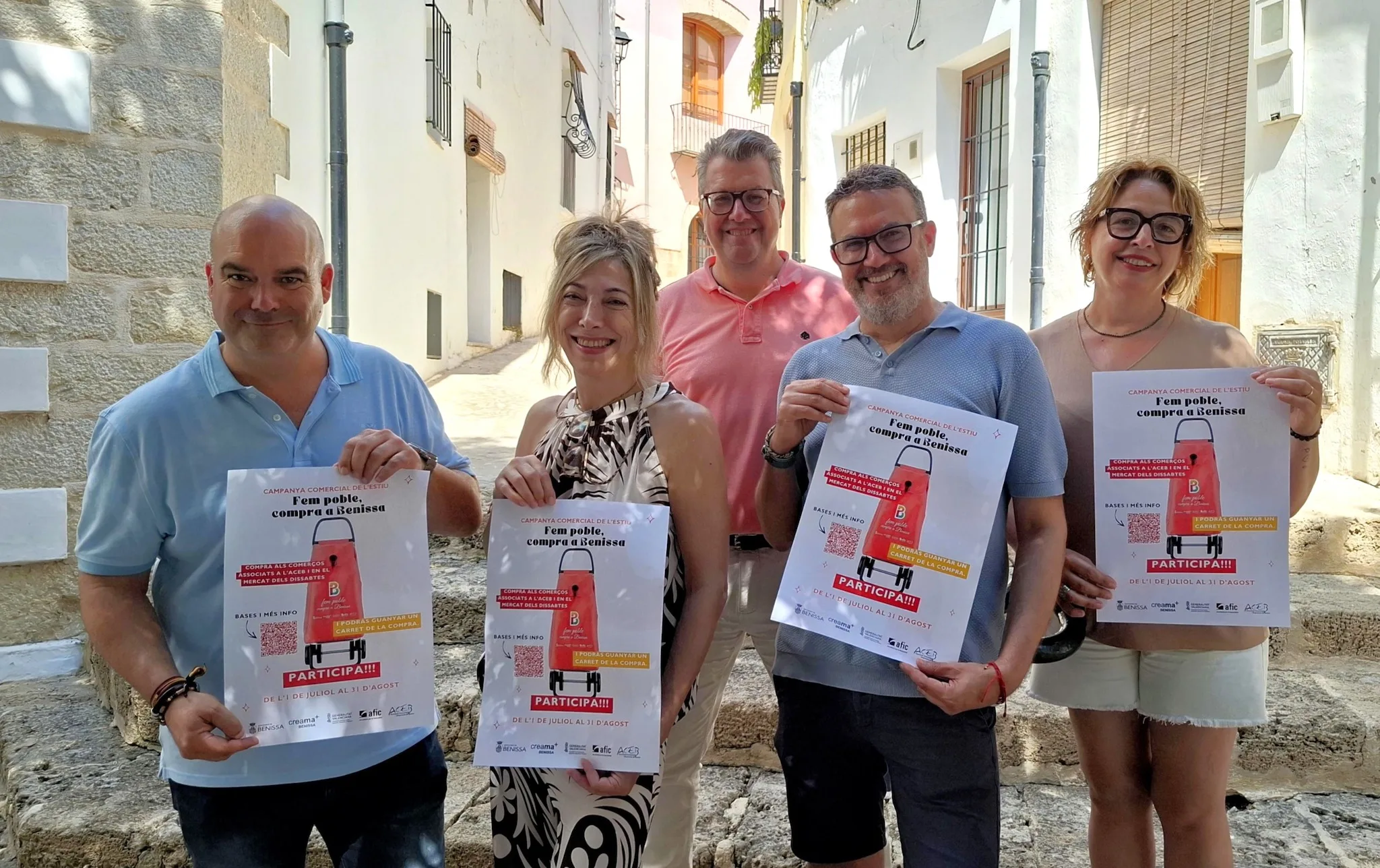 concejal de comercio roberto box junto a directiva aceb y tecnico creama benissa