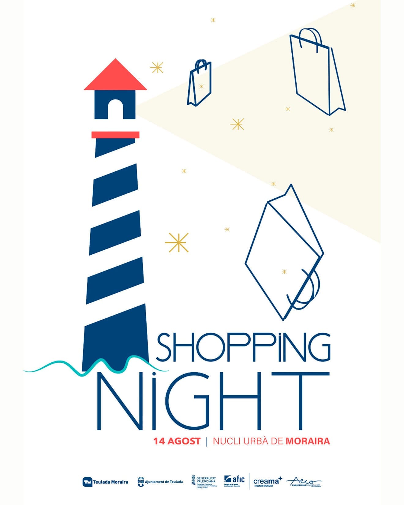 Cartel de la Shopping Night 2025 en Moraira