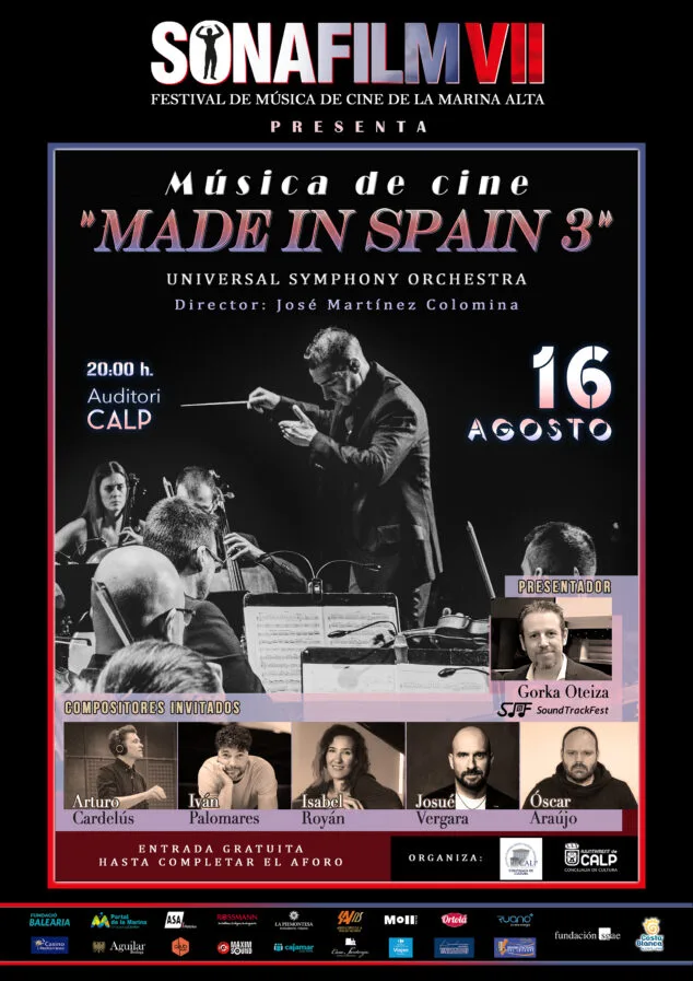 Arranca la séptima edición del Festival de Música de Cine de la Marina Alta SONAFILM en Teulada Moraira 4 Imagen: Concierto 'Música de Cine. Made in Spain 3’ en Calp del Sonafilm 2025