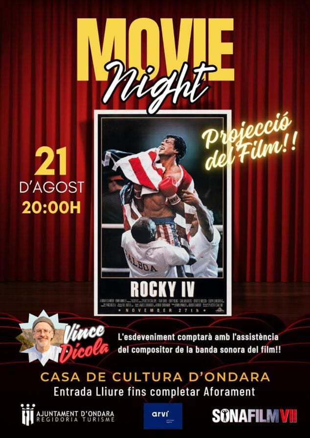 Sonafilm añade la proyección de 'Rocky IV' al programa con la presencia de Vince DiCola, compositor de la banda sonora 1 Imagen: Ondara acoge la proyección de 'Rocky IV' junto a Vince DiCola