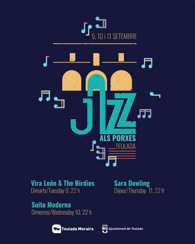Teulada Moraira se llena de música con los festivales Voramar Street Musical y Jazz als Porxes 2 Imagen: Programa de ‘Jazz als Porxes’ en Teulada Moraira 2025