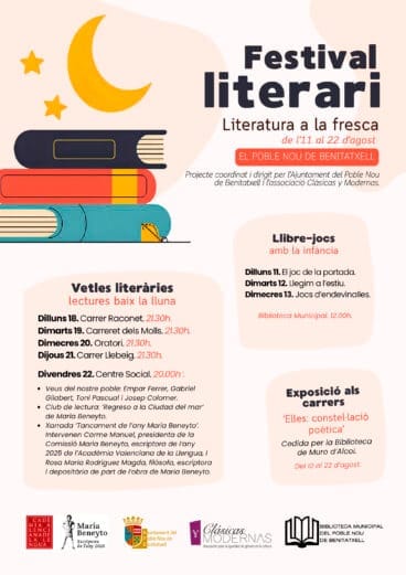 Programa del festival ‘Literatura a la fresca’ de Benitatxell (castellano)