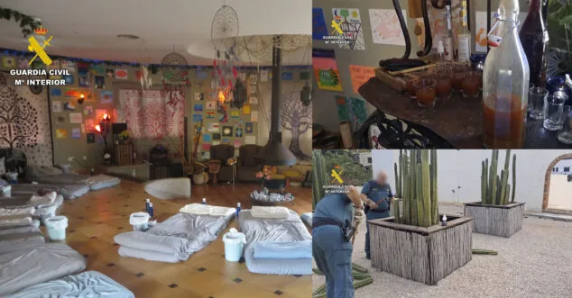 redada de la guardia civil en la casa de los retiros de ayahuasca y otras sustancias en pedreguer