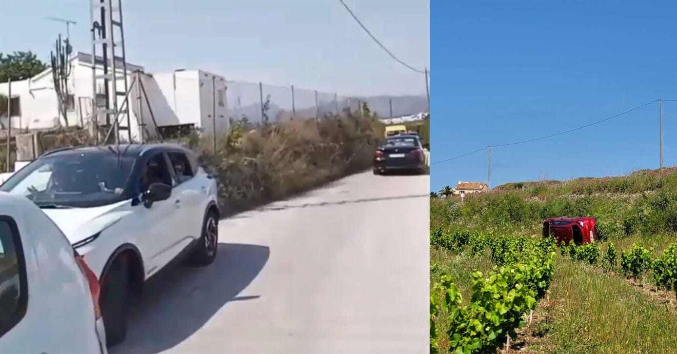 Retenciones y accidentes recurrentes en el camí Abiar Alta de Teulada