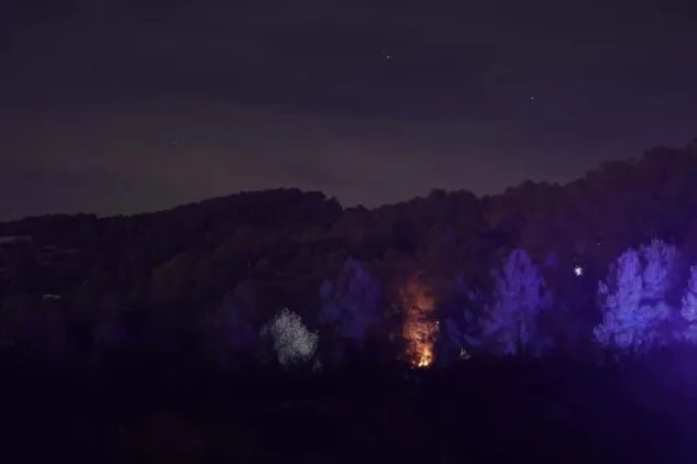 Imagen: Bomberos actuando en la extinción del incendio | Foto Francisco Martínez