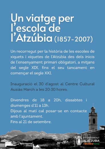 Plakat zur Ausstellung „Eine Reise durch die Atzúbia-Schule (1857–2007)“