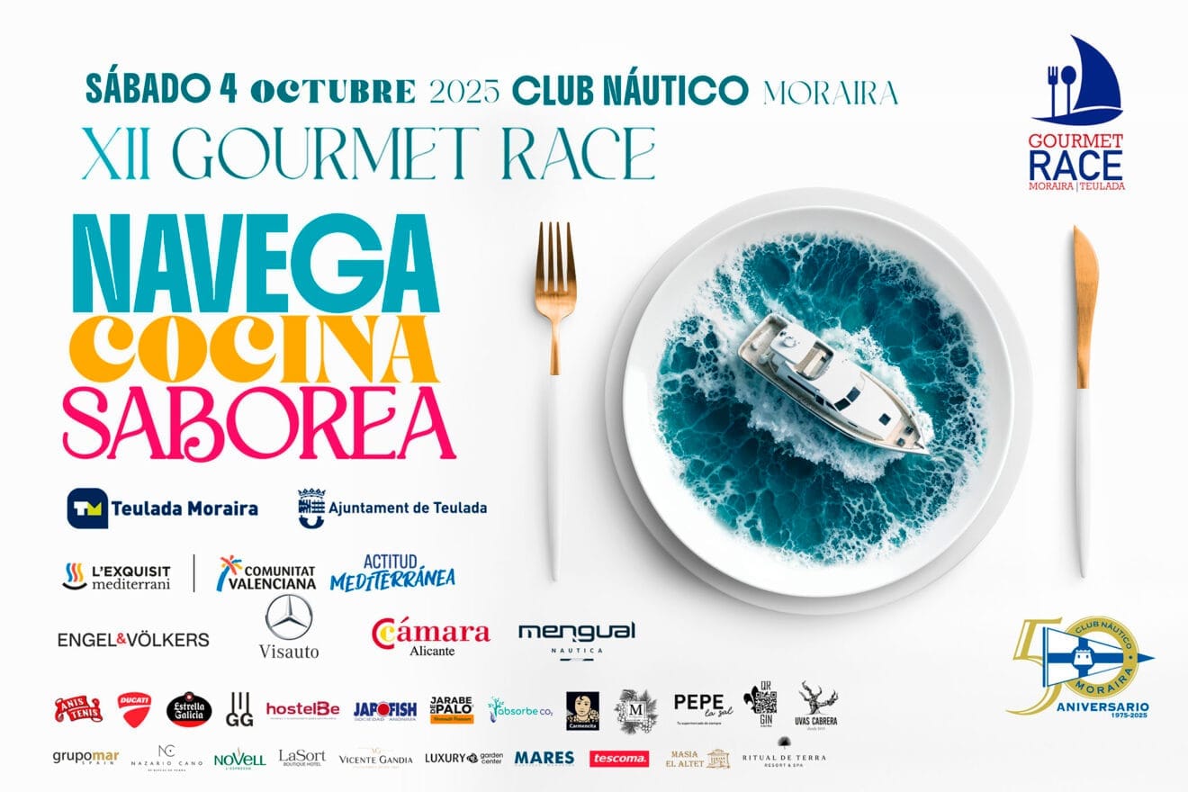 Cartel de la XII edición de la Gourmet Race en el Club Náutico Moraira
