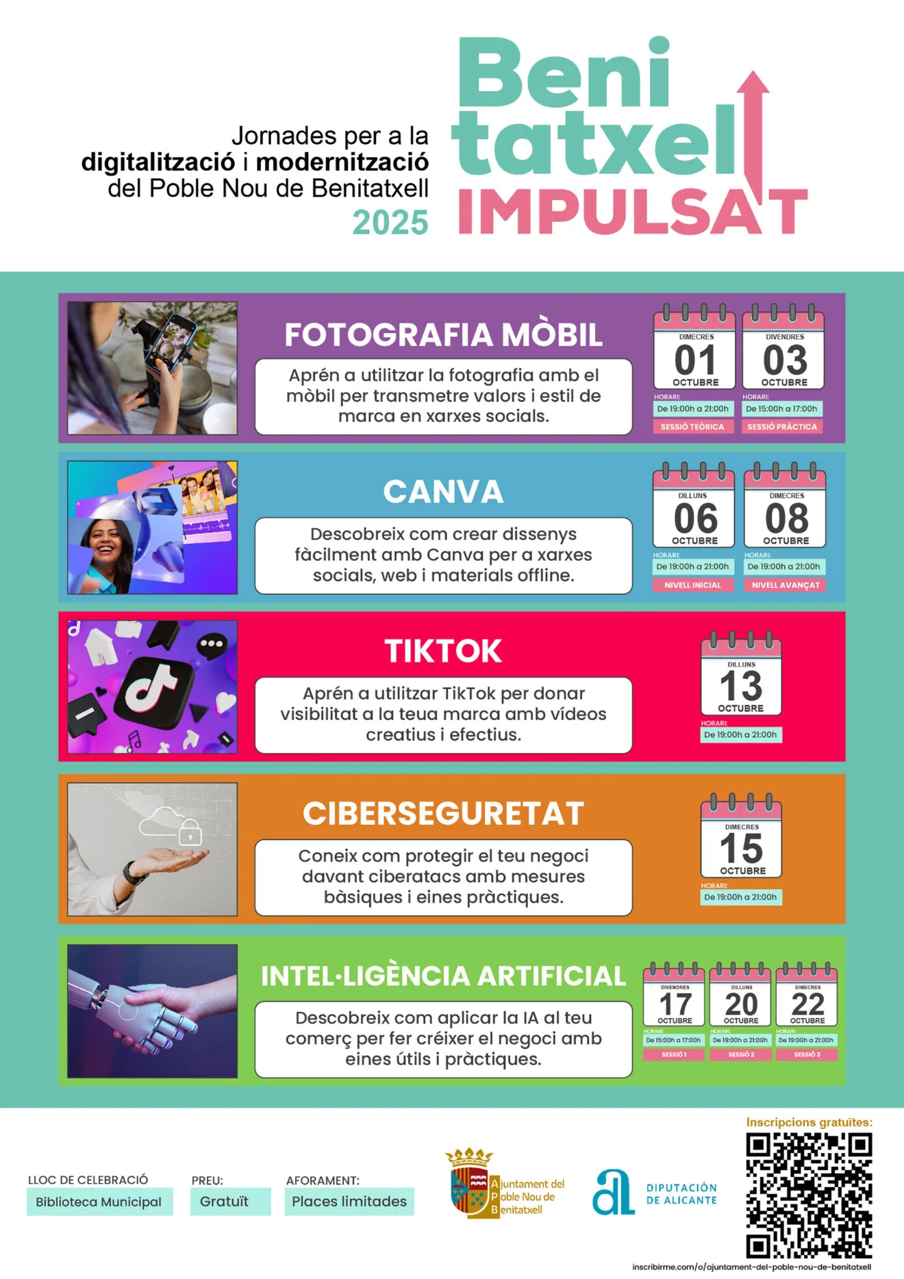 Cartel de las Jornadas de digitalización y modernización 'Benitatxell Impulsa’t'