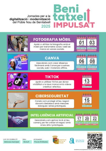 Cartel de las Jornadas de digitalización y modernización ‘Benitatxell Impulsa’t’