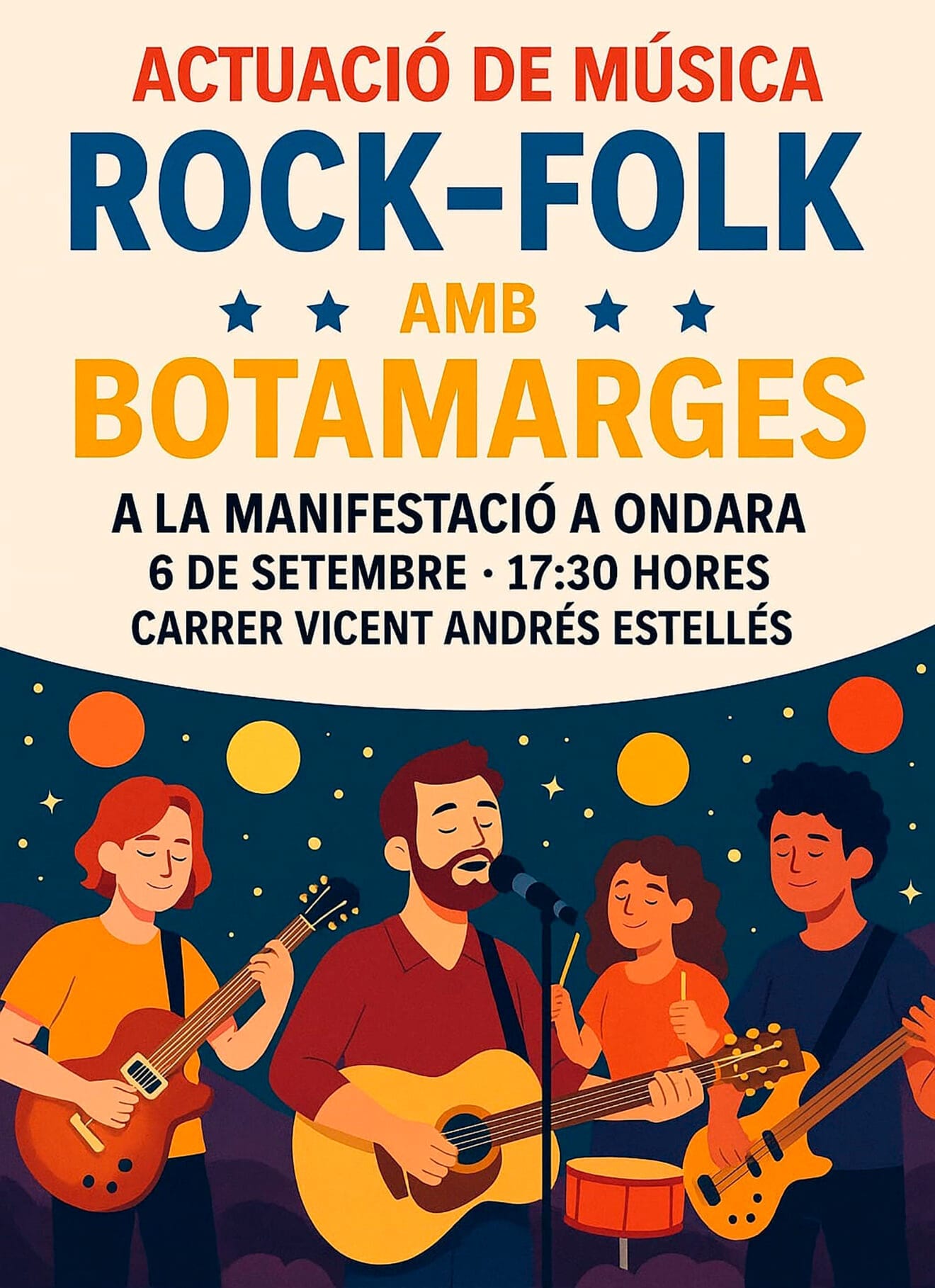 Plakat der kulturellen Veranstaltungen der Ondara-Demonstration gegen Tierquälerei