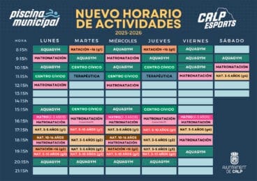 Clases y actividades de la piscina municipal de Calp a partir de octubre de 2025