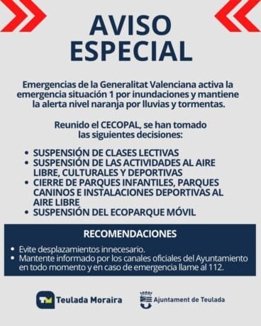 Comunicado de Teulada Moraira