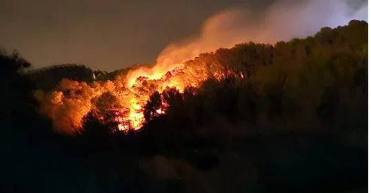 Imagen: Incendio en la partida Gargasindi de Calp