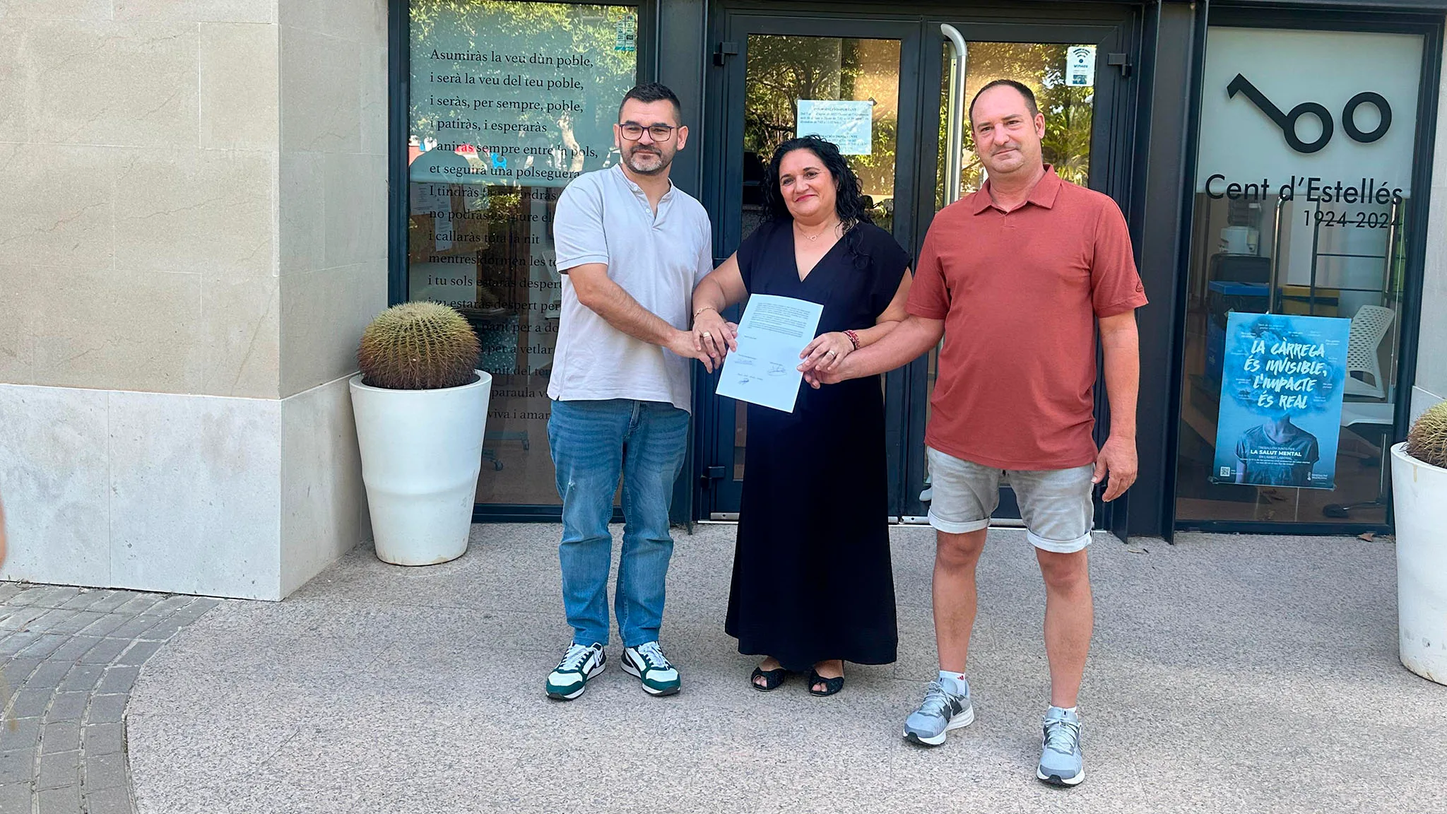 jose luis mas eva candel y angel moncho representantes del nuevo equipo de gobierno de els poblets