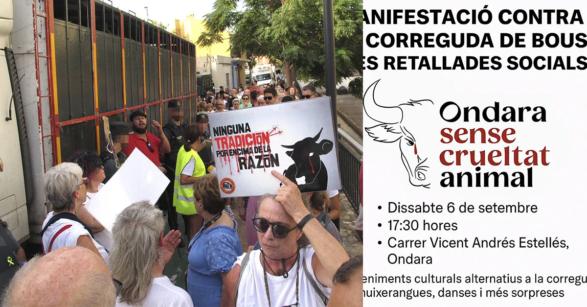 manifestacion de ondara sense crueltat animal el 6 de septiembre