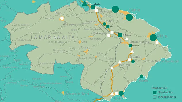mapa escenarios de la prostitucion en la marina alta