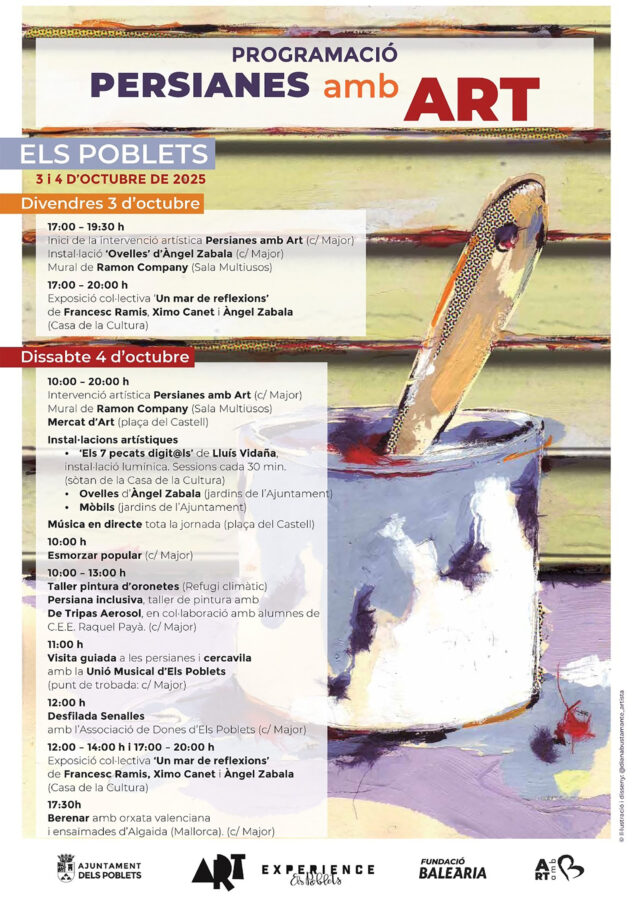Els Poblets lanza la tercera edición de 'Persianes amb Art' y crea su nueva marca de turismo cultural 3 Imagen: Programa de tercera edición de 'Persianes amb Art' en Els Poblets
