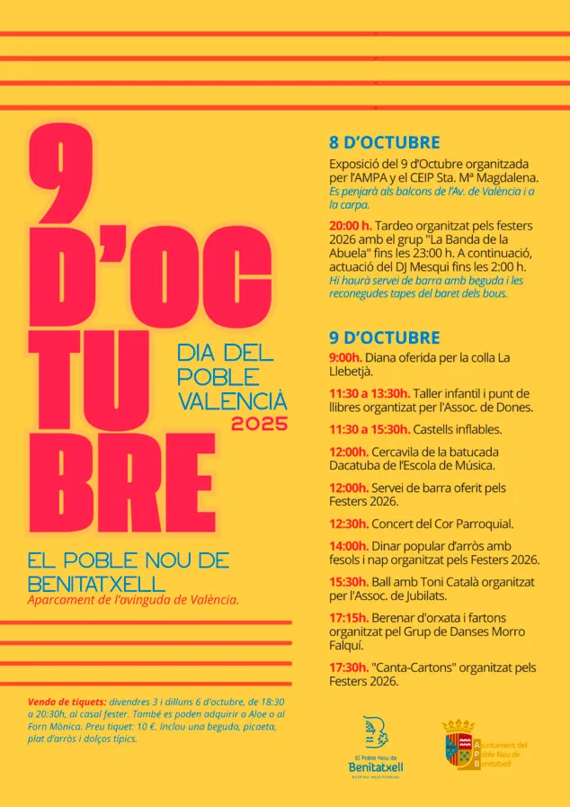 Imagen: Programación del 9 d'Octubre 2025 en Benitatxell