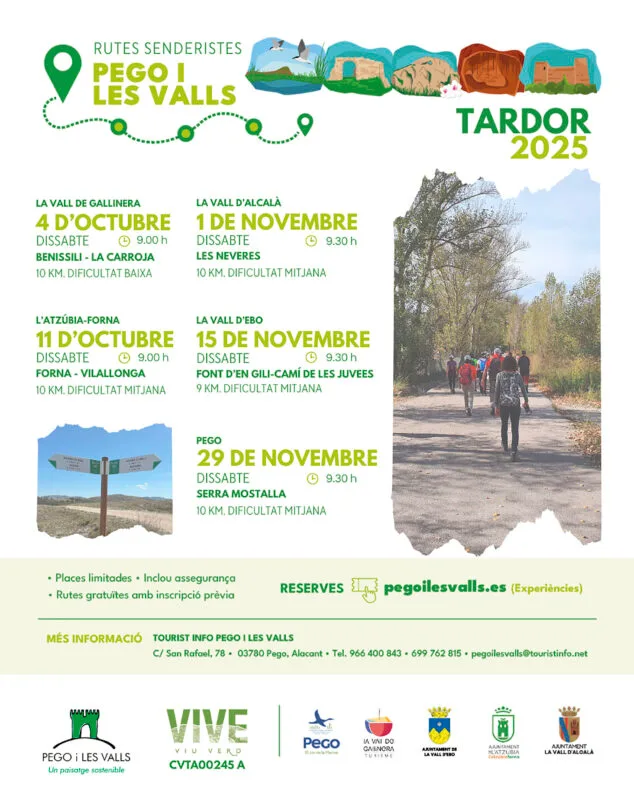 Montañas y patrimonio cultural se dan la mano en las nuevas Rutas Senderistas de Pego i Les Valls 1 Imagen: Rutas senderistas en Pego i les Valls