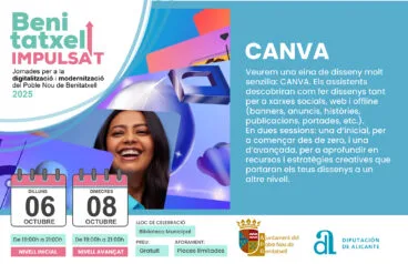 Taller sobre Canva de las Jornadas de digitalización y modernización ‘Benitatxell Impulsa’t’