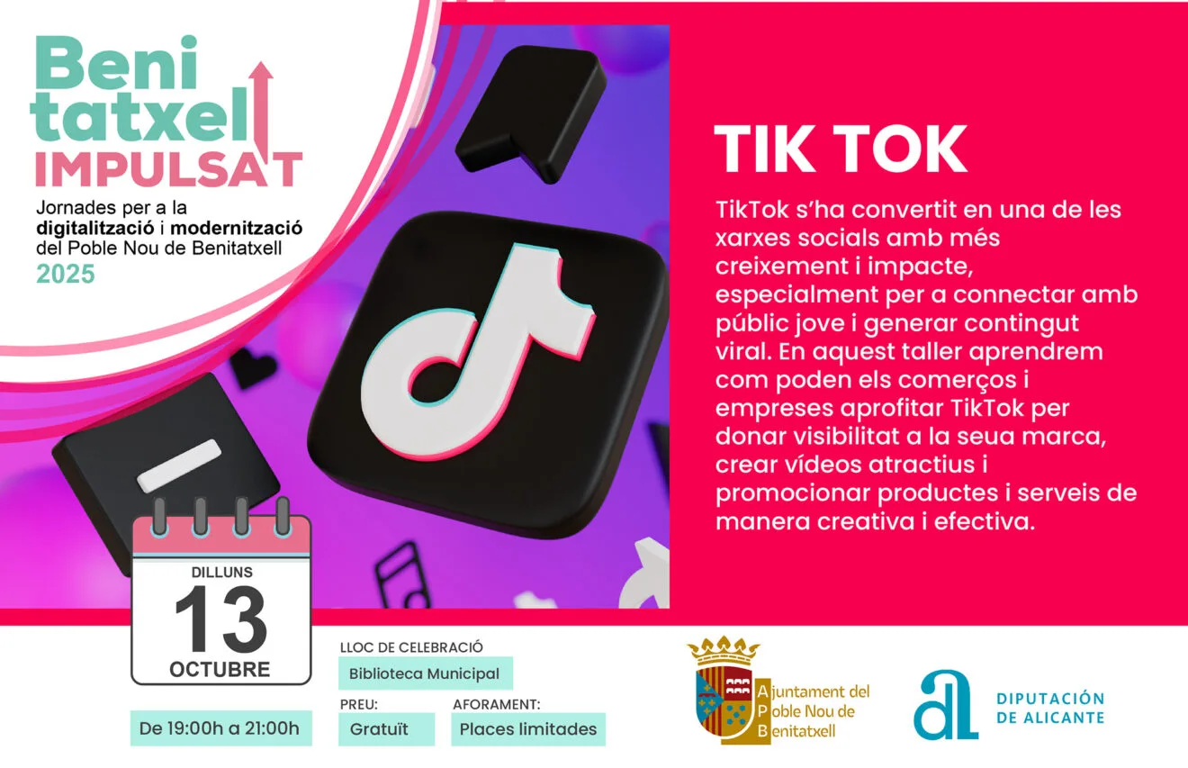 Taller sobre Tik Tok de las Jornadas de digitalización y modernización 'Benitatxell Impulsa’t'