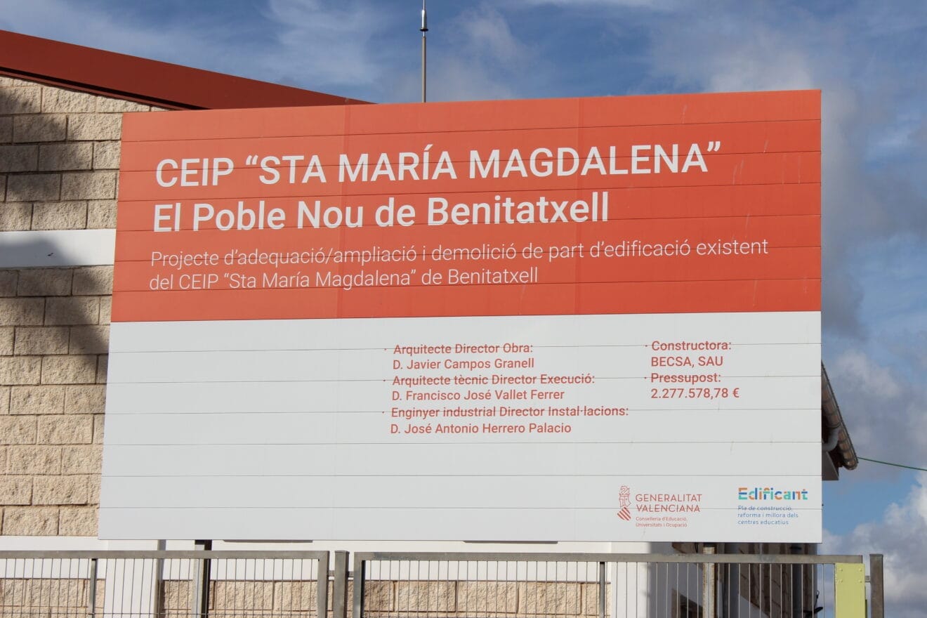 Proyecto Pla Edificant del colegio de Benitatxell