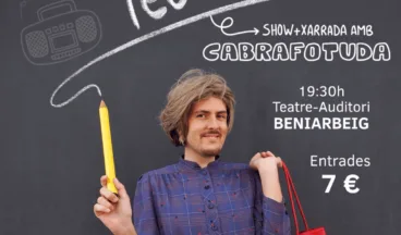 Cartel CabraFotuda en Beniarbeig con el espectáculo Margaret Teacher