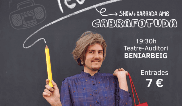 cartel cabrafotuda en beniarbeig con el espectaculo margaret teacher 2