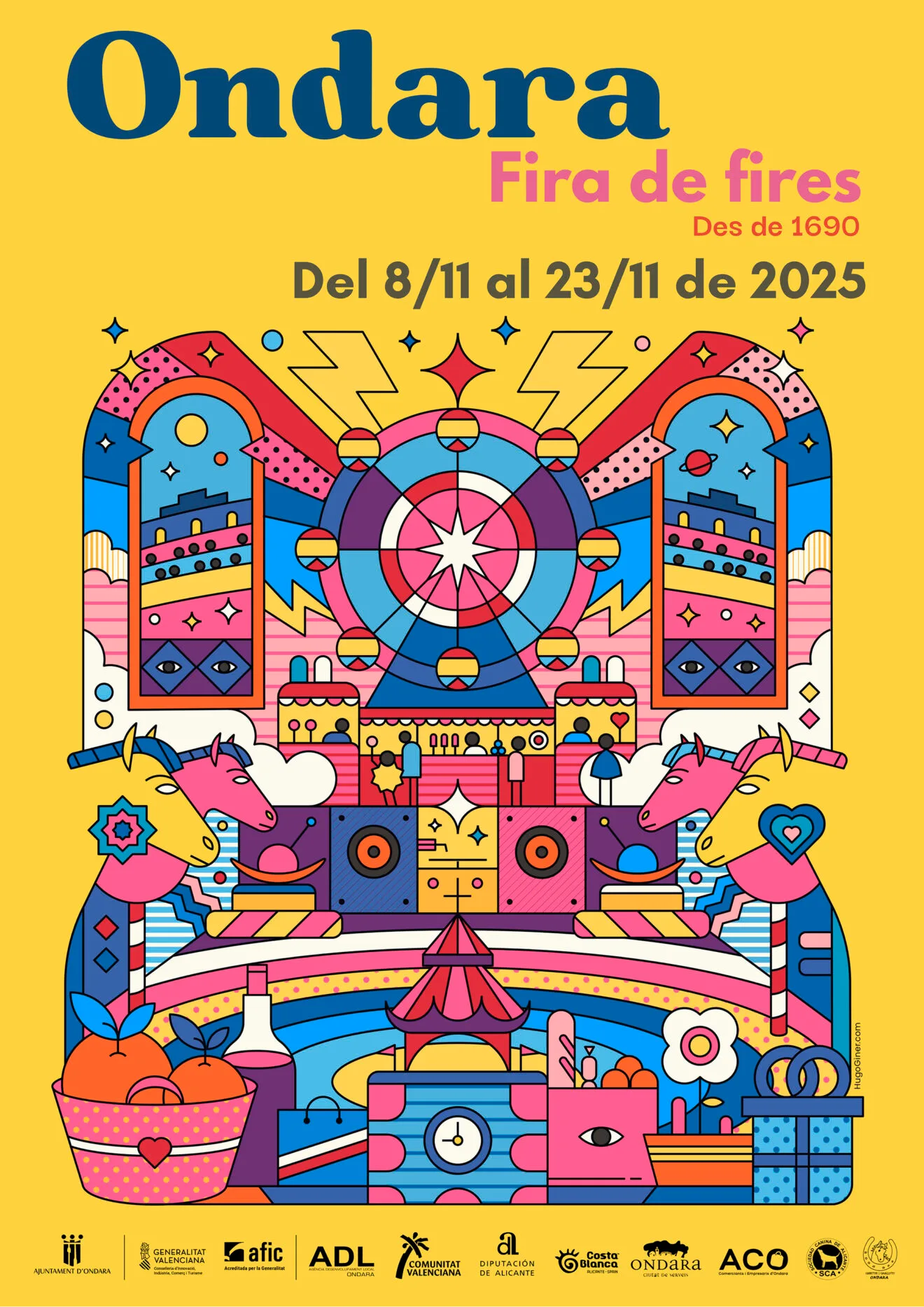 Cartel de la feria de Ondara 2025 'Fira de Fires, des de 1690'