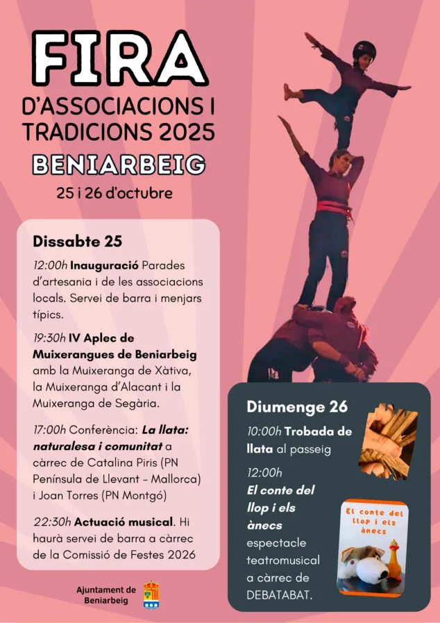 Imagen: Cartel de la Fira d'Associacions i Tradicións de Beniarbeig 2025
