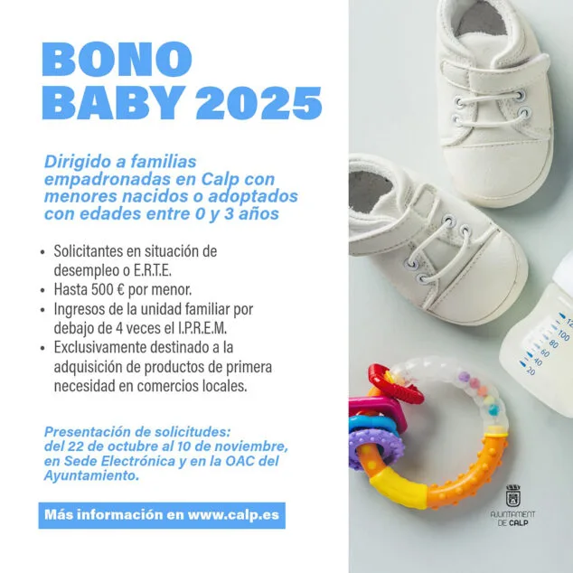 Imagen: Cartel del Bono Baby 2025 de Calp