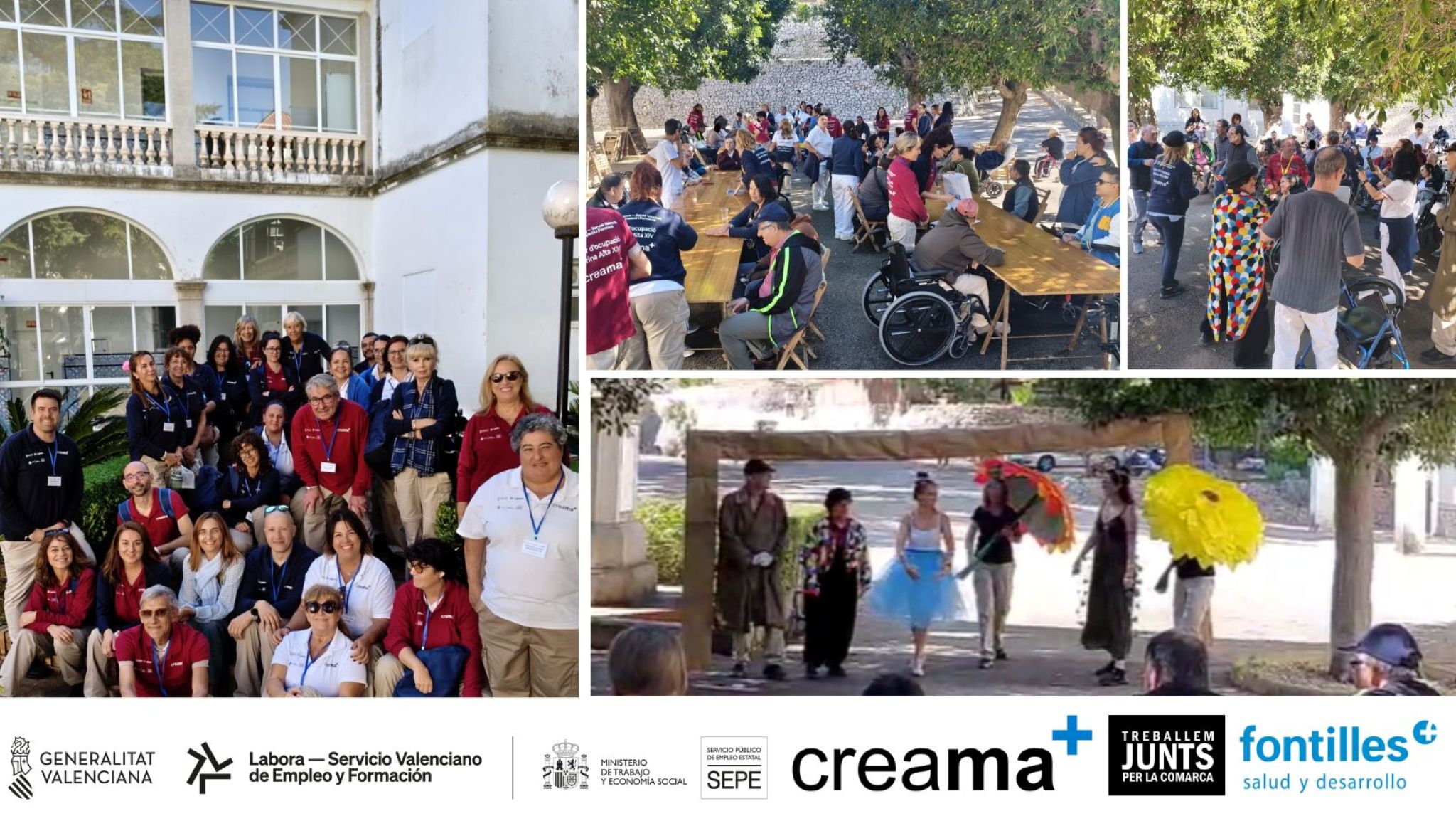 Los residentes de Fontilles reciben la visita del alumnado del Taller de Empleo Marina Alta 3 el alumnado de creama en fontilles