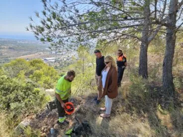 Fajas perimetrales para prevenir incendios en la Sierra de Oltà en Calp