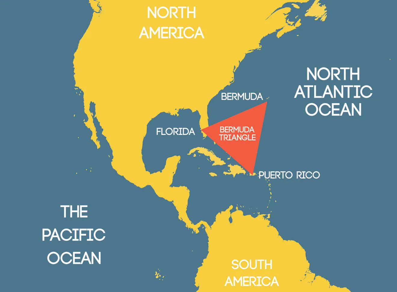 Mapa con la localización del Triángulo de las Bermudas - Mar Una publicación del Instituto Social de la Marina