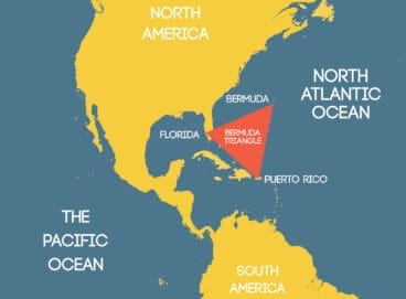 Mapa con la localización del Triángulo de las Bermudas – Mar Una publicación del Instituto Social de la Marina