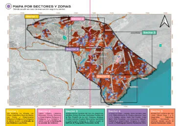 mapa de sectors davant d'emergències a benitatxell