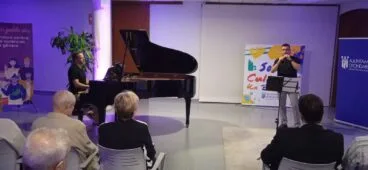 Josep Alemany y el pianista alicantino David González