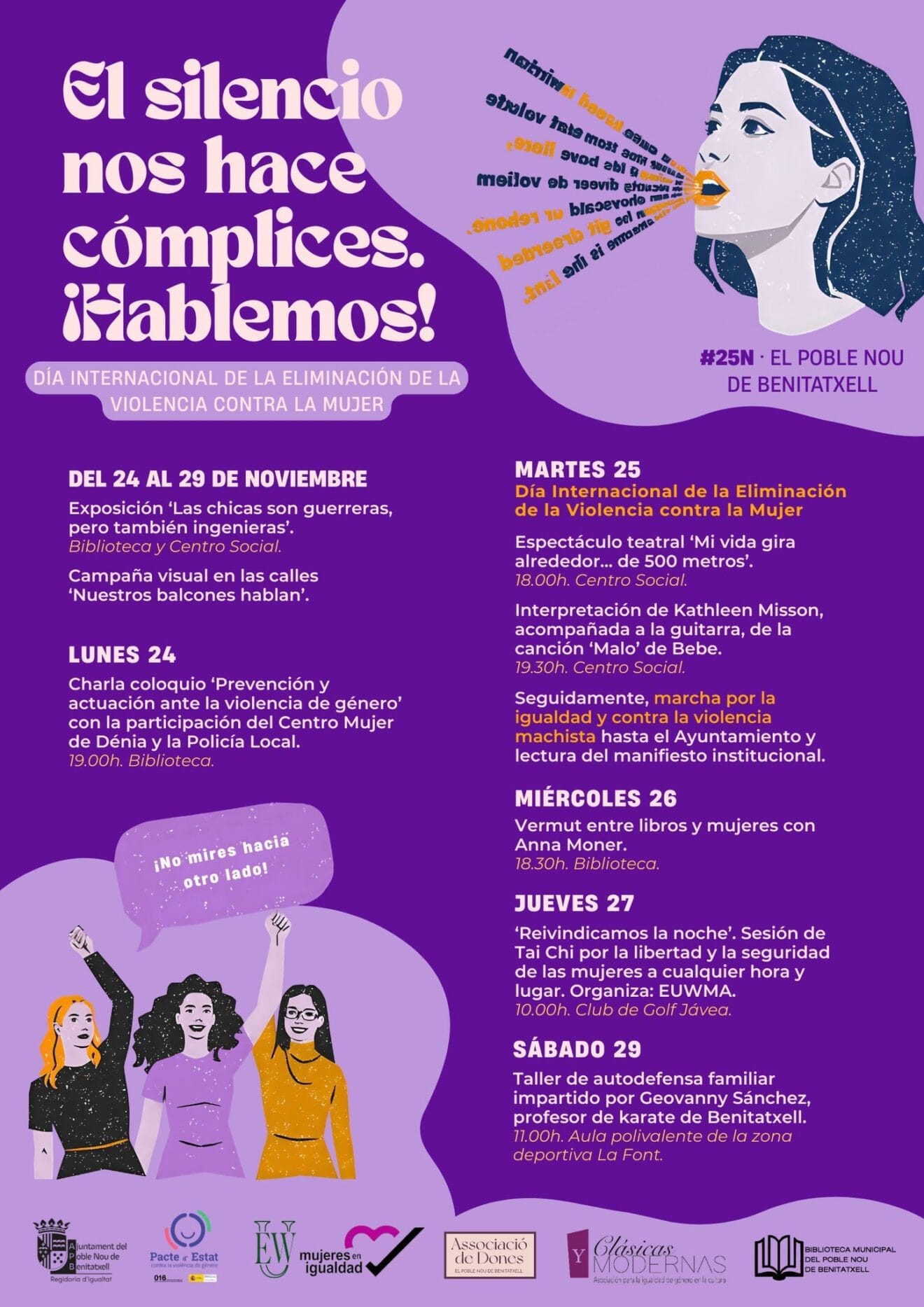 Cartel actividades 25N Benitatxell